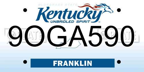 9OGA590 Kentucky License Plate