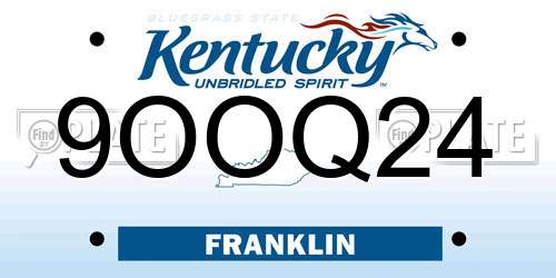 9OOQ24 Kentucky License Plate