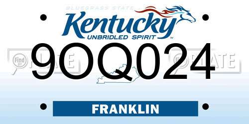 9OQ024 Kentucky License Plate
