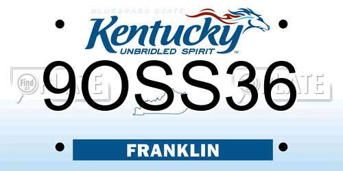 9OSS36 Kentucky License Plate