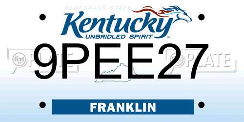 9PEE27 Kentucky License Plate