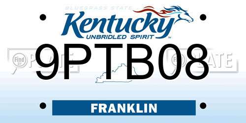 9PTB08 Kentucky License Plate
