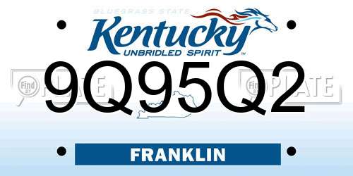 9Q95Q2 Kentucky License Plate