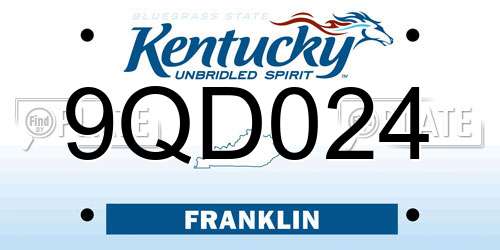9QD024 Kentucky License Plate