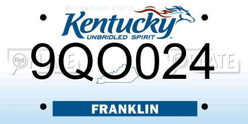 9QO024 Kentucky License Plate