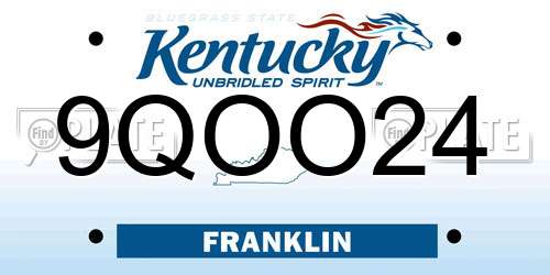 9QOO24 Kentucky License Plate