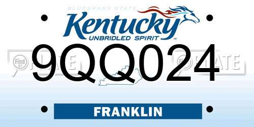 9QQ024 Kentucky License Plate