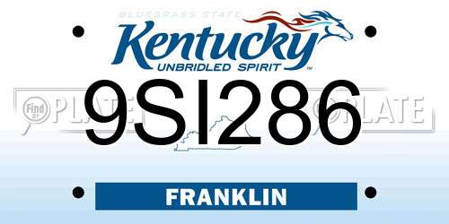 9SI286 Kentucky License Plate