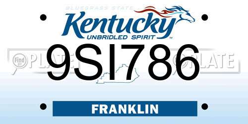9SI786 Kentucky License Plate