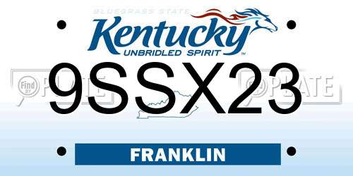 9SSX23 Kentucky License Plate