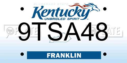 9TSA48 Kentucky License Plate