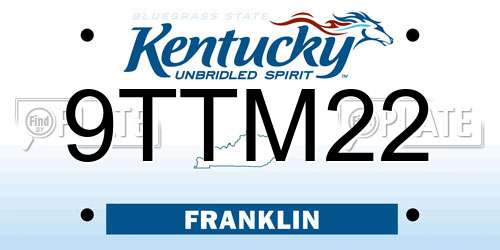 9TTM22 Kentucky License Plate