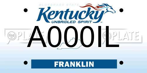 A000IL Kentucky License Plate