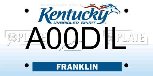 A00DIL Kentucky License Plate