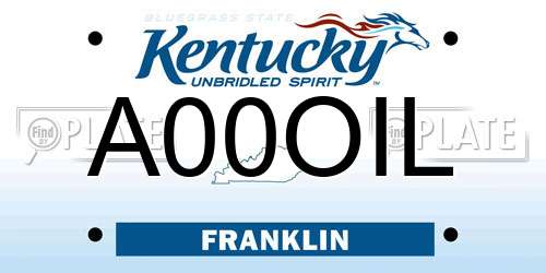 A00OIL Kentucky License Plate