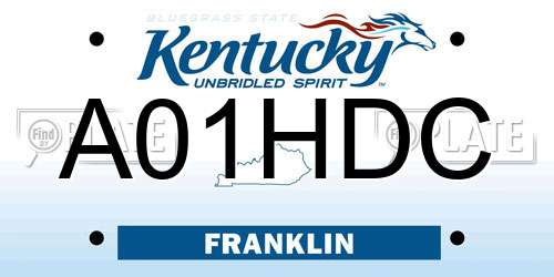 A01HDC Kentucky License Plate