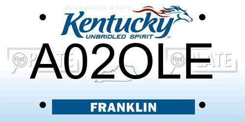 A02OLE Kentucky License Plate