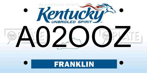 A02OOZ Kentucky License Plate
