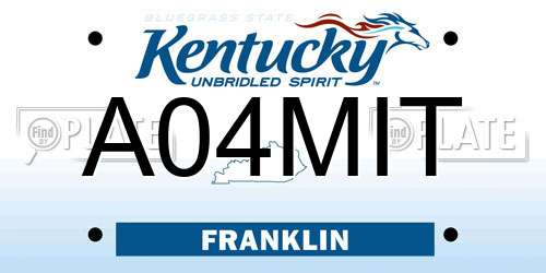 A04MIT Kentucky License Plate