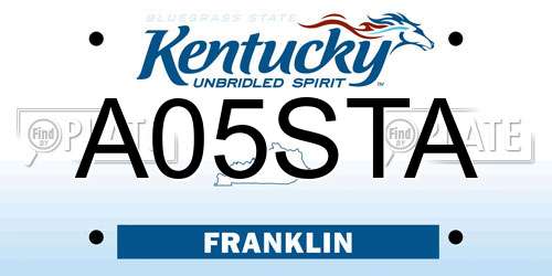 A05STA Kentucky License Plate