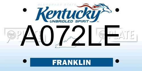 A072LE Kentucky License Plate