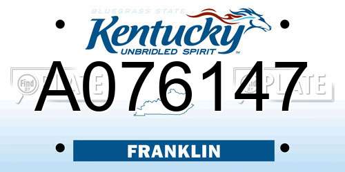 A076147 Kentucky License Plate