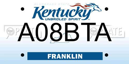 A08BTA Kentucky License Plate