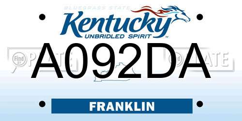 A092DA Kentucky License Plate