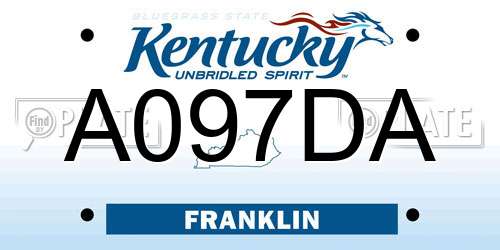 A097DA Kentucky License Plate