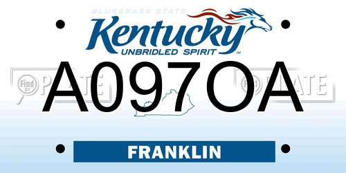 A097OA Kentucky License Plate