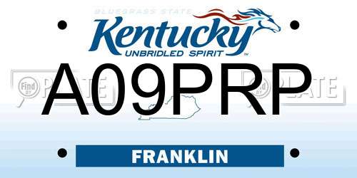 A09PRP Kentucky License Plate