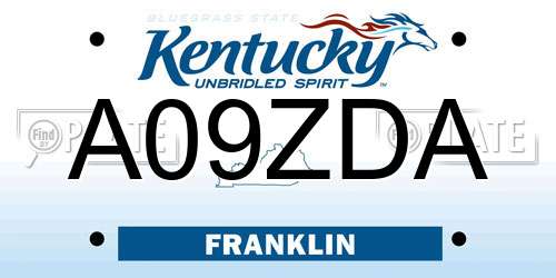 A09ZDA Kentucky License Plate