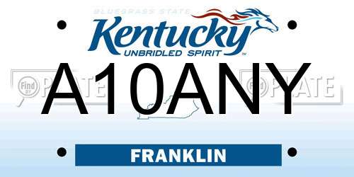 A10ANY Kentucky License Plate