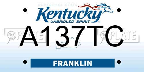 A137TC Kentucky License Plate