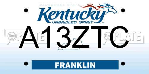 A13ZTC Kentucky License Plate