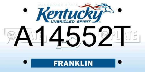 A14552T Kentucky License Plate