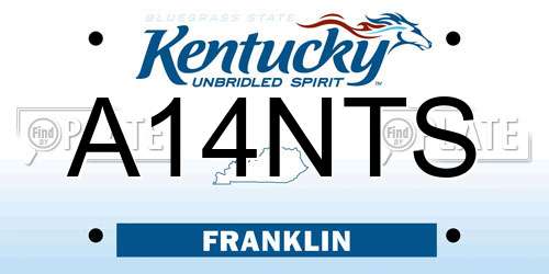 A14NTS Kentucky License Plate