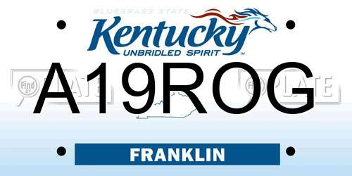 A19ROG Kentucky License Plate