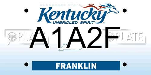 A1A2F Kentucky License Plate