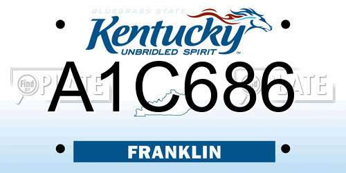 A1C686 Kentucky License Plate