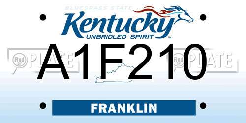 A1F210 Kentucky License Plate