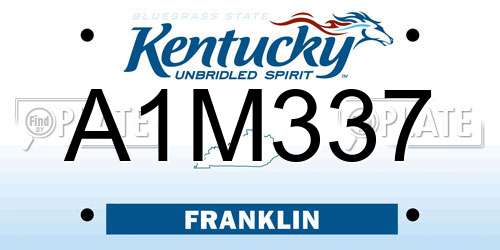 A1M337 Kentucky License Plate