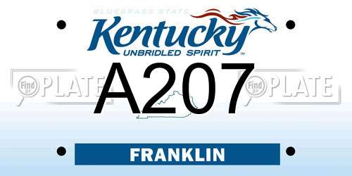 A207 Kentucky License Plate