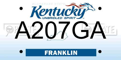 A207GA Kentucky License Plate