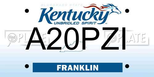 A20PZI Kentucky License Plate