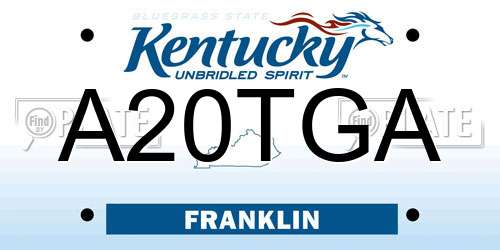 A20TGA Kentucky License Plate