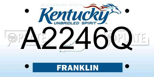 A2246Q Kentucky License Plate