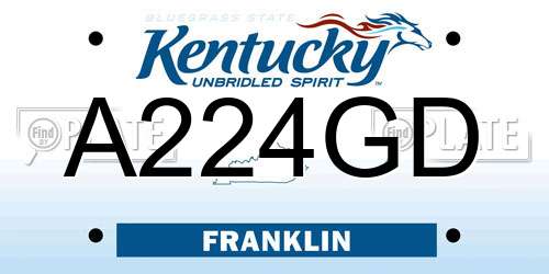 A224GD Kentucky License Plate