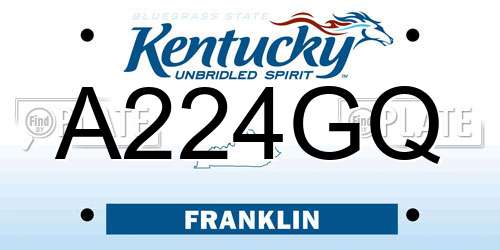 A224GQ Kentucky License Plate