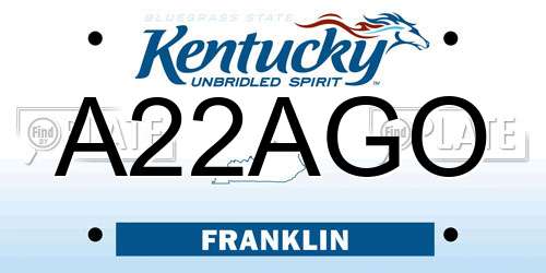 A22AGO Kentucky License Plate